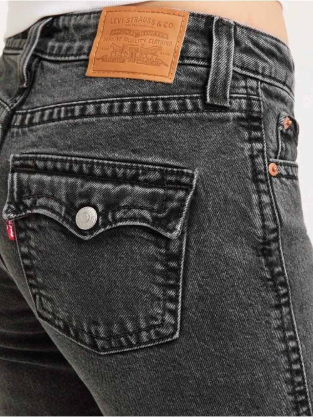 Levi's Noughties Boot Cut Low Rise Y2K Streetwear Black Charcoal Jeans Size 29 - Picture 4 of 16